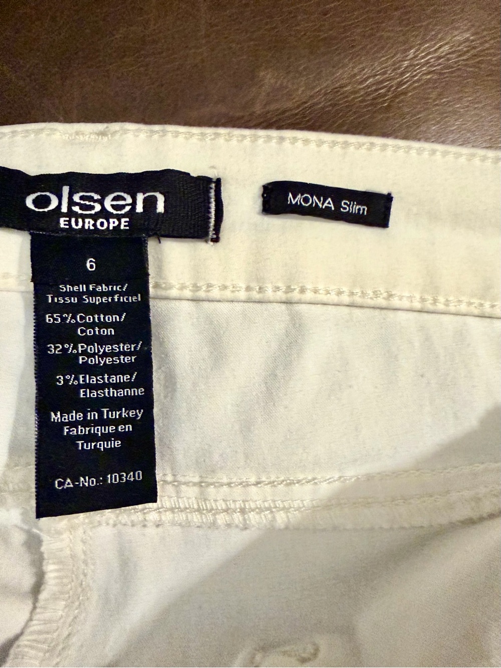 Olsen Europe MONA Slim Women's Skinny Pants in Off-White